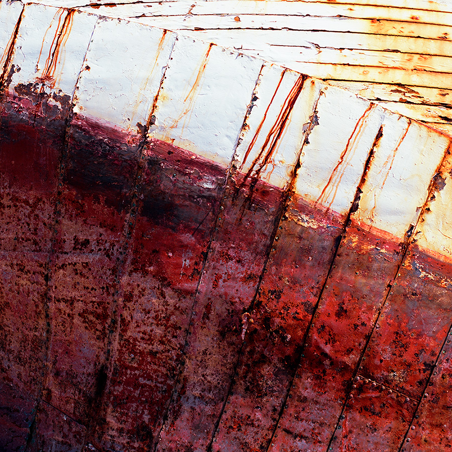 Found Paintings. white red